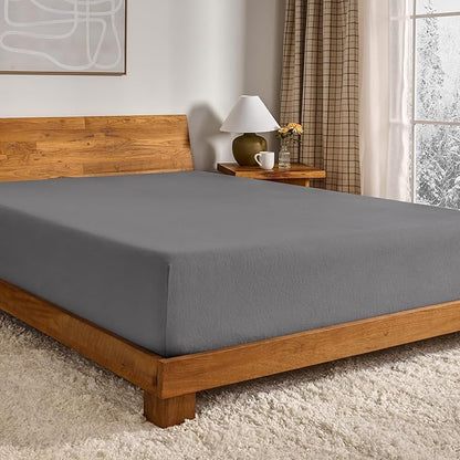 Bare Home Flannel Fitted Bottom Sheet 100% Cotton, Velvety Soft Heavyweight by BareHome