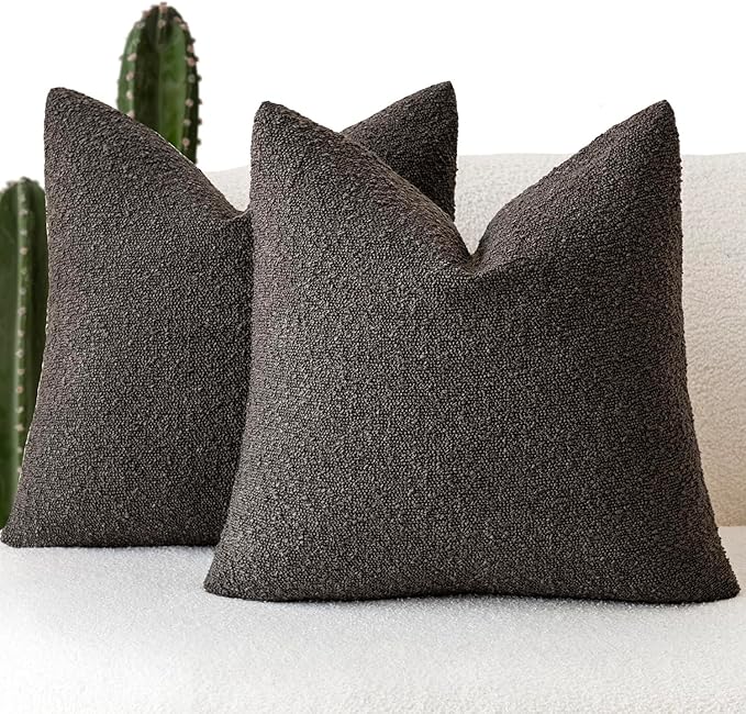 Foindtower Set of 2, Decorative Textured Boucle Throw Pillow Covers Accent by Foindtower