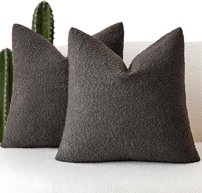 Foindtower Set of 2, Decorative Textured Boucle Throw Pillow Covers Accent by Foindtower