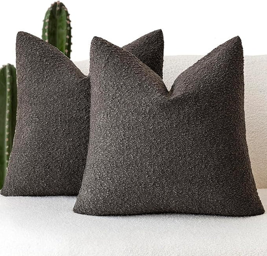 Foindtower Set of 2, Decorative Textured Boucle Throw Pillow Covers Accent by Foindtower