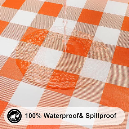 Smiry Rectangle Picnic Table Cloth, Elastic Waterproof Fitted Vinyl Tablecloths - Image 3