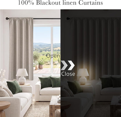 pony dance 100% black out linen curtains 63 shown in use