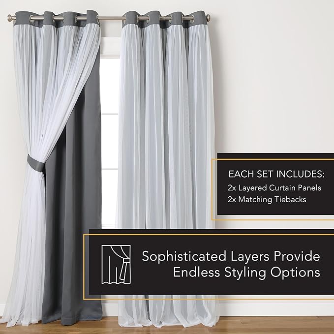 TOWN & COUNTRY LUXE Talia Double Layer Indoor Curtains, Sheer and Room - Image 6