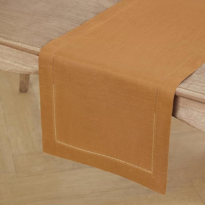 Solino Home Linen Brown Sugar Table Runner 132 Inches Long - Image 2