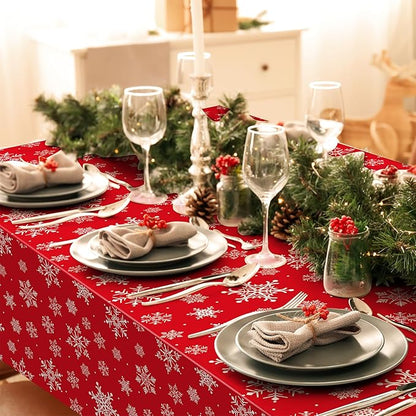 Jectivs 6 Pieces Christmas Snowflake Plastic Party Tablecloth Decorations - Image 5