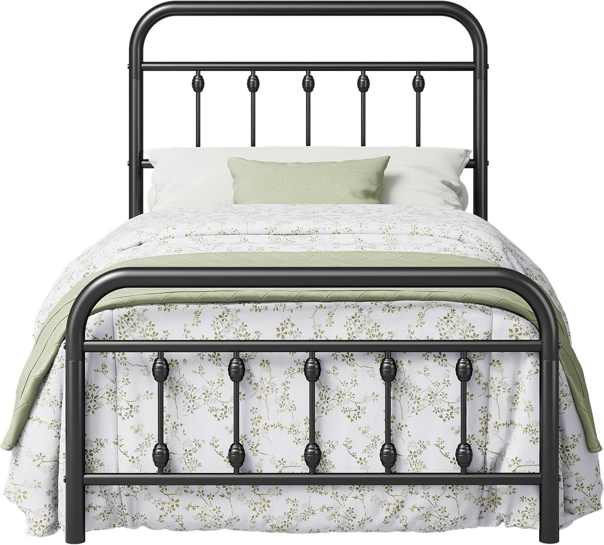 allewie 14 inches twin size metal platform bed, view 9