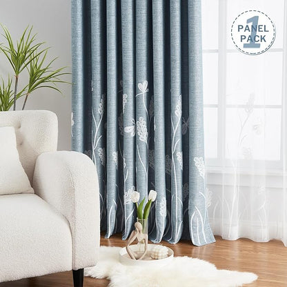 Melodieux Wheat Embroidery Linen Textured Curtain - Image 5