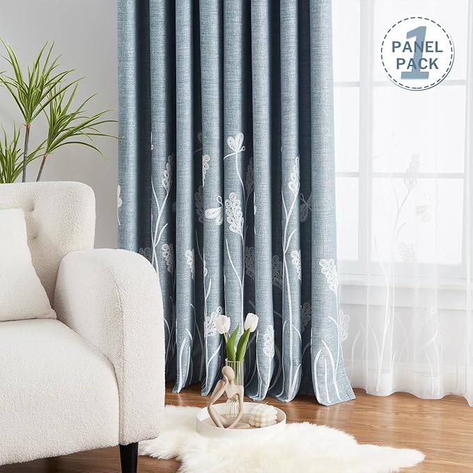 Melodieux Wheat Embroidery Extra Wide Curtain - Image 5