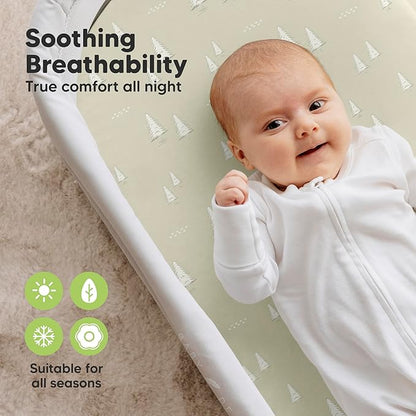 2-Pack Organic Bassinet Sheets for Girls, Boys - Image 4