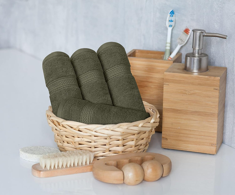 Utopia Towels 8 Piece Majestic Plush Luxury Towel Set, Cotton, Dusty Olive