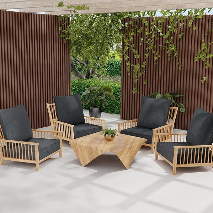 Outdoor Olefin Water-Resistant Deep Seat Cushion Set, Thickened Sofa Chair Pad - Image 8