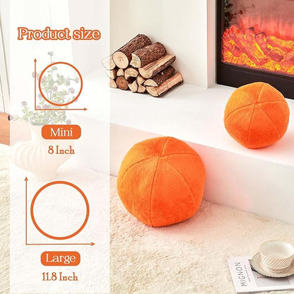 Uvvyui Orange Ball Pillow, Ball Shaped Pillow Plush Cushion - Image 2