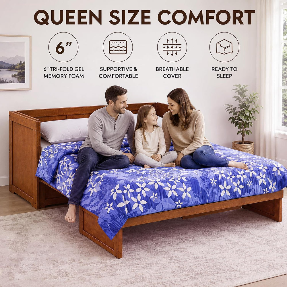 NIGHT & DAY Furniture Murphy Cube Cabinet Bed (Cherry)