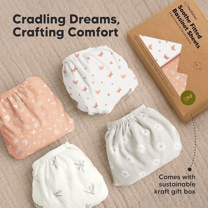 2-Pack Organic Bassinet Sheets for Girls, Boys - Image 9