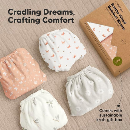 2-Pack Organic Bassinet Sheets for Girls, Boys - Image 9