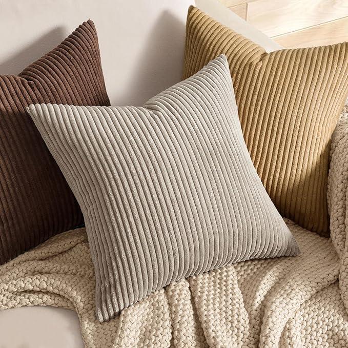 MIULEE Winter Pack of 2 Corduroy Pillow Covers Soft Soild Cushion Cases - Image 2