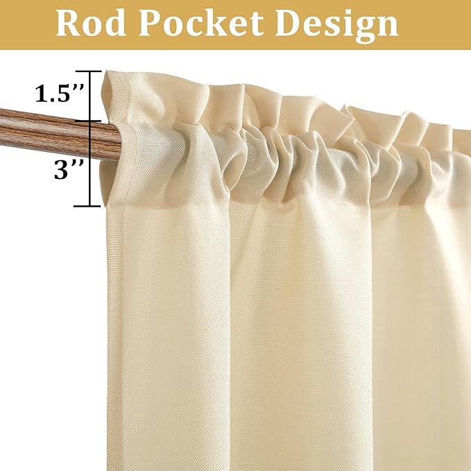JIUZHEN Faux Linen Window Valance - Image 3