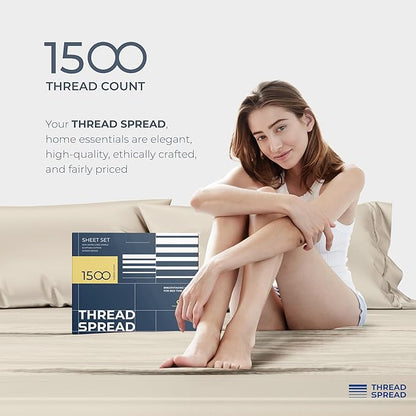 THREAD SPREAD 100% Egyptian Cotton Sheets Queen Size - Image 8