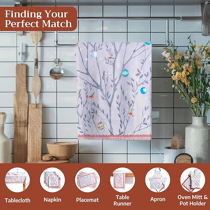 Maison d' Hermine Kitchen Towels Set of 3 100% Cotton 20" x 27.5" Reusable - Image 4
