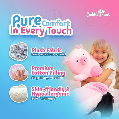 Big Pig Plush Body Pillow for Kids | Long Stuffed Animal Cuddle Pillow | Soft - Image 2