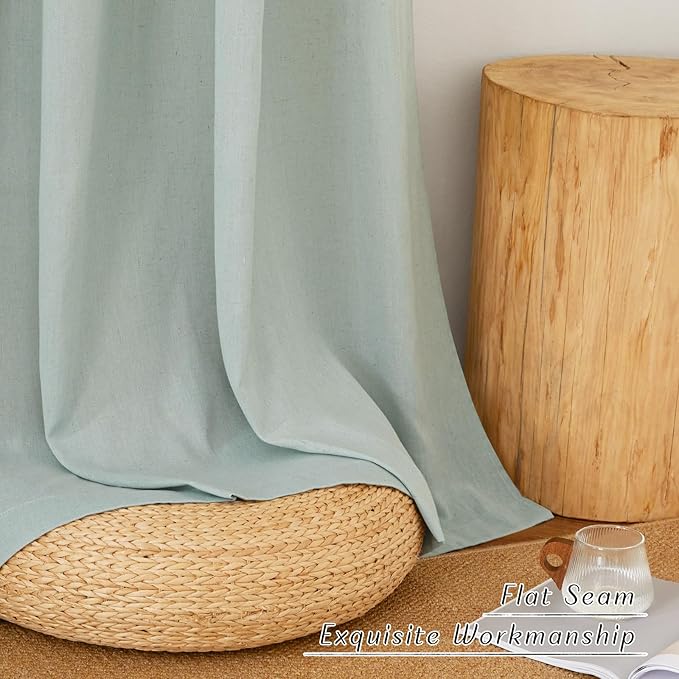 NICETOWN Linen Blend Kitchen Curtains 54 inches Long, Grommet Cafe Curtains & - Image 7