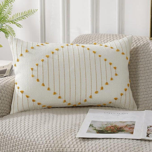 PANOD Knitted Boho Tufted Throw Pillow Covers by PANOD