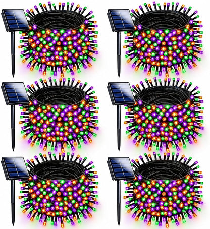 Solar Halloween Lights String 6 Pack 234 FT 600 LED Orange Purple and Green