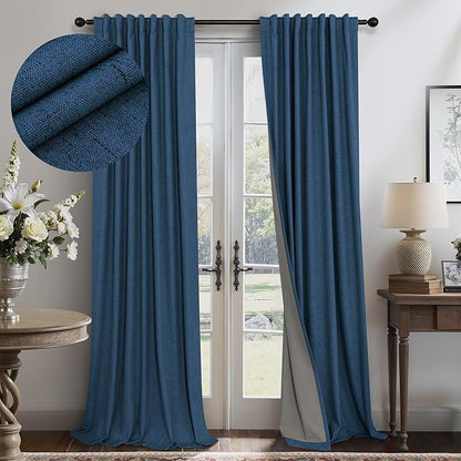 Pitalk Navy Blue Blackout Curtains by Pitalk