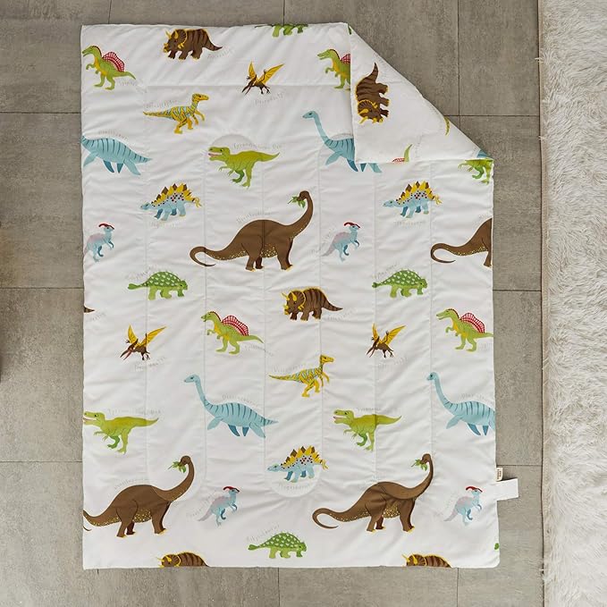 4 Pieces Toddler Bedding Set Dinosaur White - Image 8