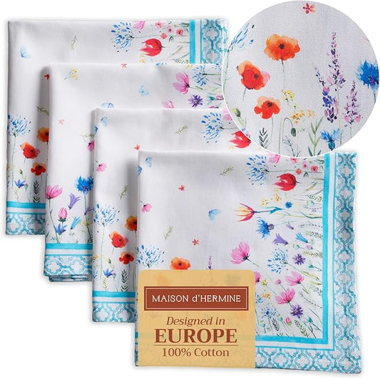Maison d' Hermine Cloth Napkins Set of 4 100% Cotton Everyday Reusable Square by MaisondHermine
