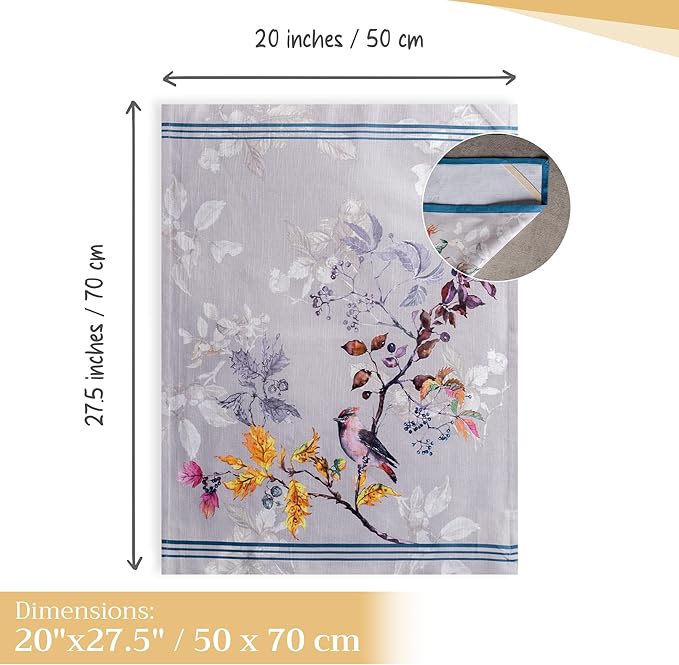 Maison d' Hermine Kitchen Towels Set of 3 100% Cotton 20" x 27.5" Reusable - Image 4