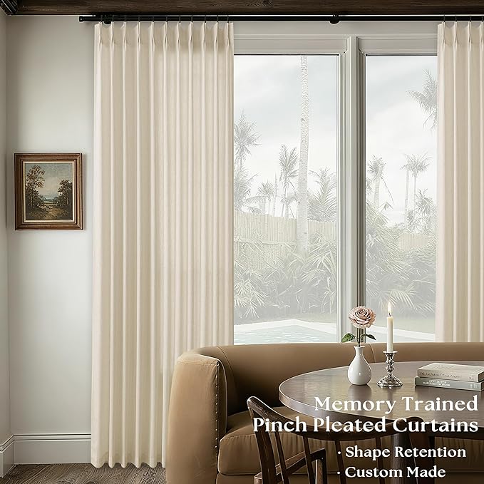 Pinch Pleat 120 Inch Linen Curtains - Image 6