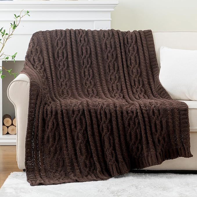 Battilo Dark Brown Throw Blanket - Image 2