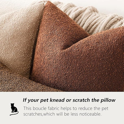 Foindtower Decorative Textured Boucle Throw Pillow Covers Accent Solid Pillow - Image 4