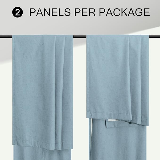 Dusty Blue Drapes 84 Inch Length 2 Panels - Image 9