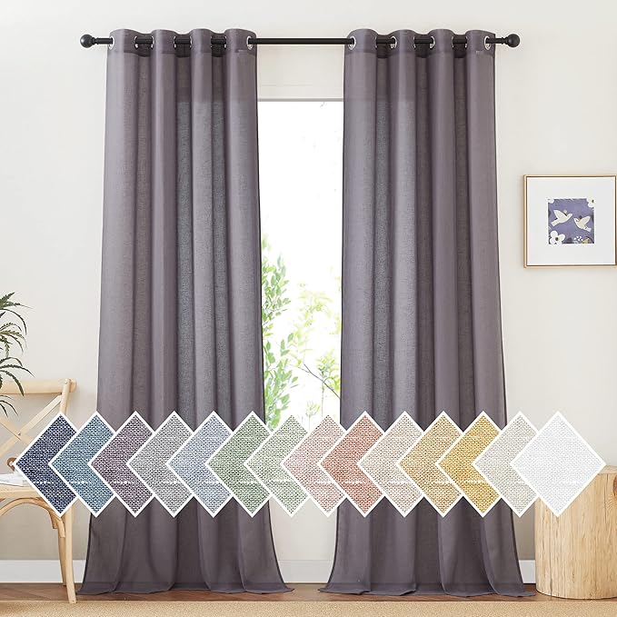 NICETOWN Faux Flax Linen Sheer Curtains by NICETOWN