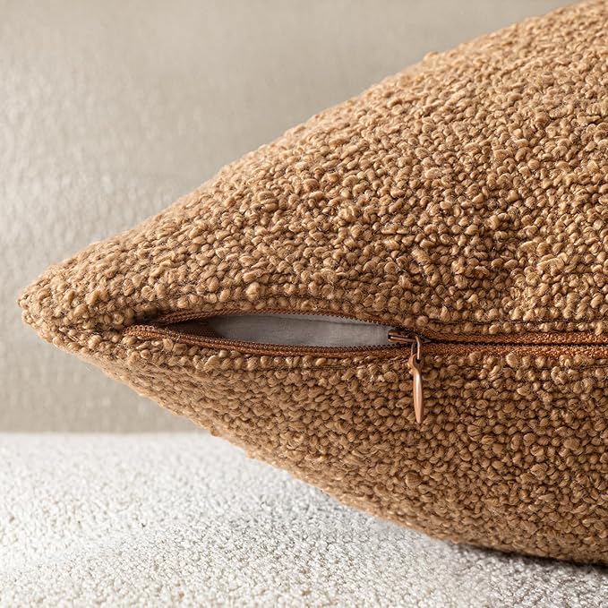 Woaboy Pack of 2 18x18 Inch Decorative Boucle Throw Pillow Covers Textured - Image 7
