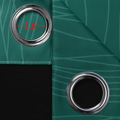 Estelar Textiler Green and Greyish White Blackout Curtains - Image 7