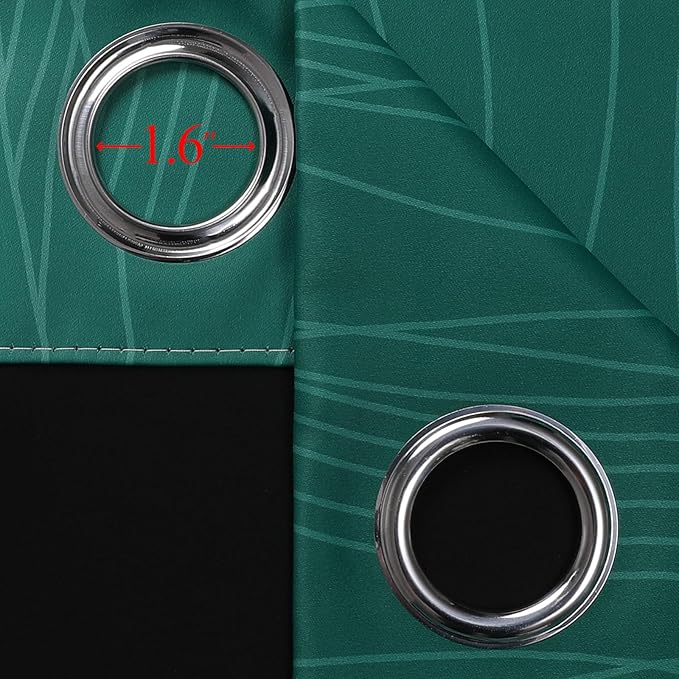 Estelar Textiler Green and Greyish White Blackout Curtains - Image 7