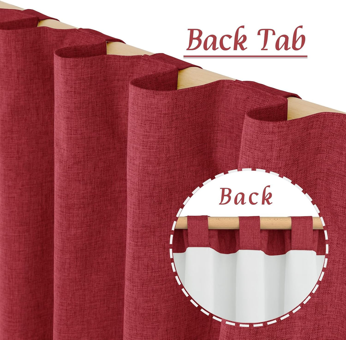 lamit 63 inch length 100% blackout linen curtains, package contents