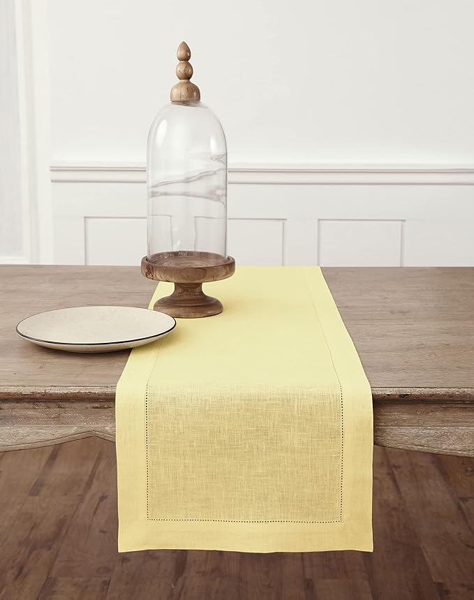 Solino Home Linen Yellow Table Runner 132 Inches Long by SolinoHome