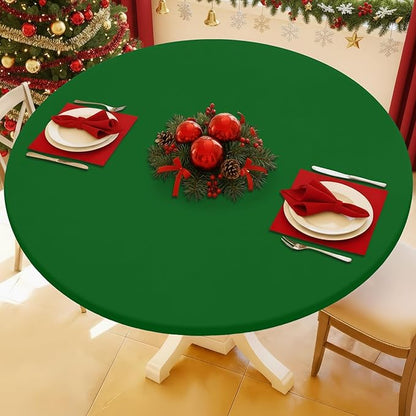 Round Spandex Tablecloth, Elastic Fitted Waterproof Tablecloths by Moosfor