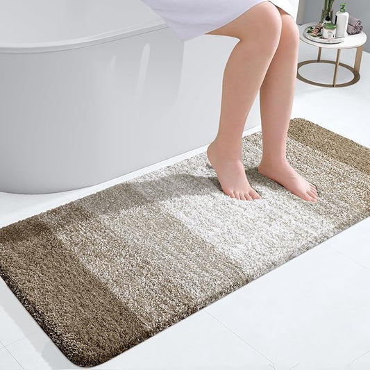 OLANLY Bathroom Runner Rugs 47x20, Extra Soft Absorbent Microfiber Bath Rugs by OLANLY