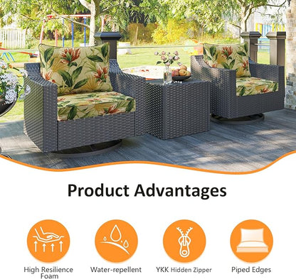 Outdoor Patio Chair Cushions Set, Water-Repellent, Fade Resistant, Deep Seat - Image 2