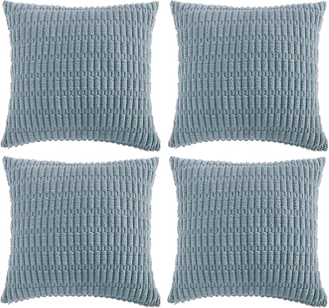 Fancy Homi 4 Packs Boho Light Blue Decorative Throw Pillow Covers 14x14 Inch - Image 6