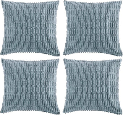 Fancy Homi 4 Packs Boho Light Blue Decorative Throw Pillow Covers 16x16 Inch - Image 6