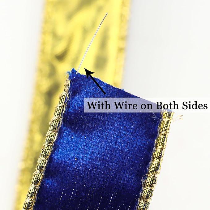 MEEDEE Crushed Royal Blue Velvet Ribbon - Image 7
