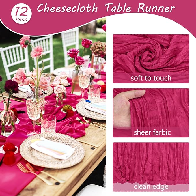 12 Pack Boho Gauze Table Runner - Image 4