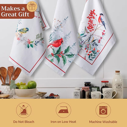 Maison d' Hermine Kitchen Towels Set of 3 100% Cotton 20" x 27.5" Reusable - Image 5