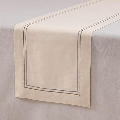 Home Ekaa Cotton Linen Table Runner 90 Inches Long – Summer Beige Table Runner - Image 4